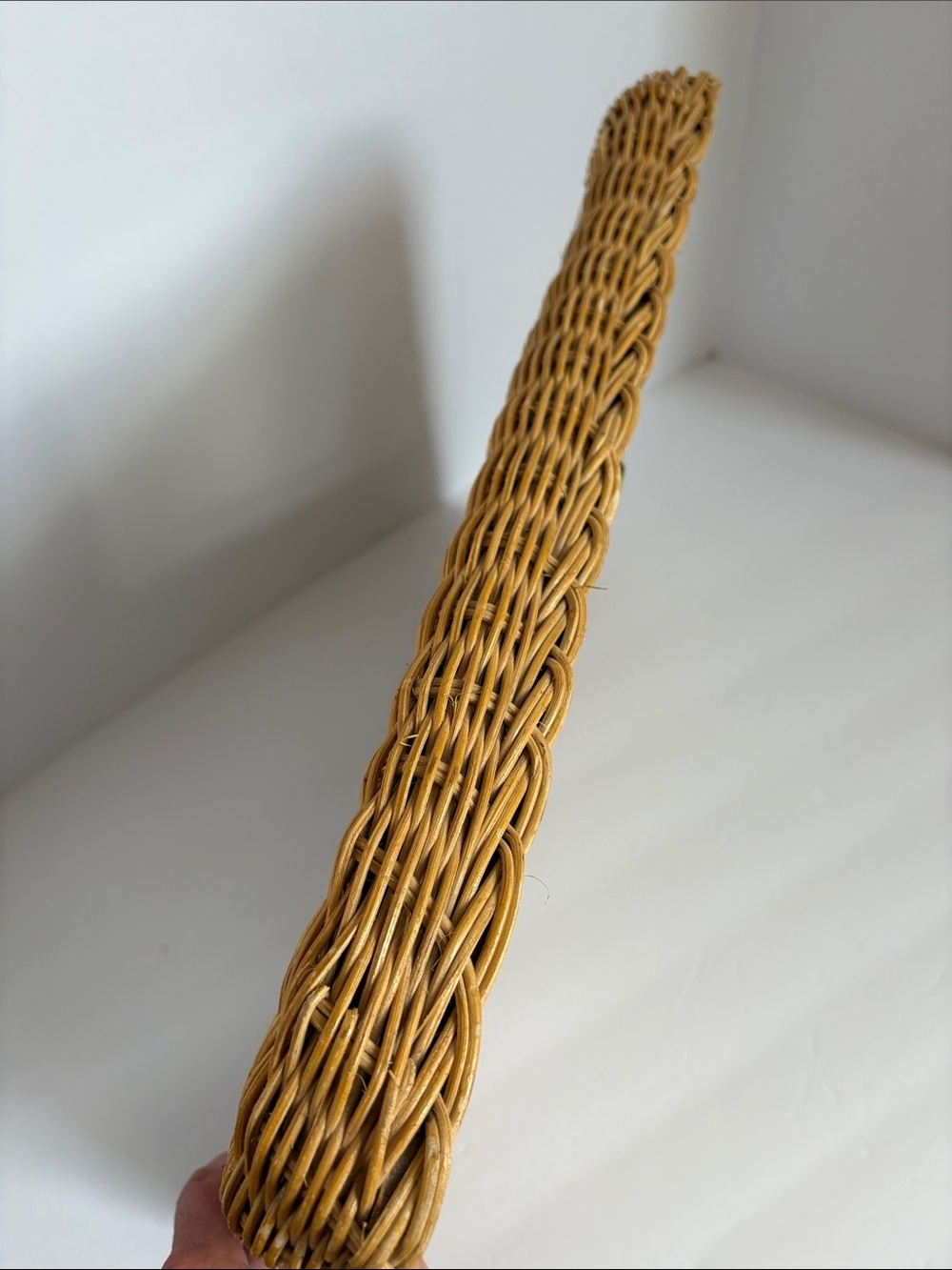 Vintage mid century wall mirror natural woven rattan frame boho coastal mirror - Picture 11 of 16